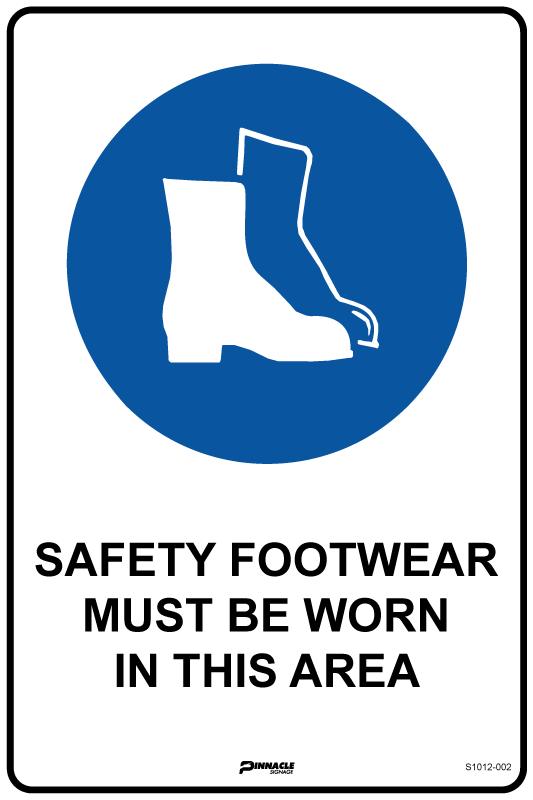 Max Global Products S1012 Safety Footwear Must Be Worn In This Area Sign