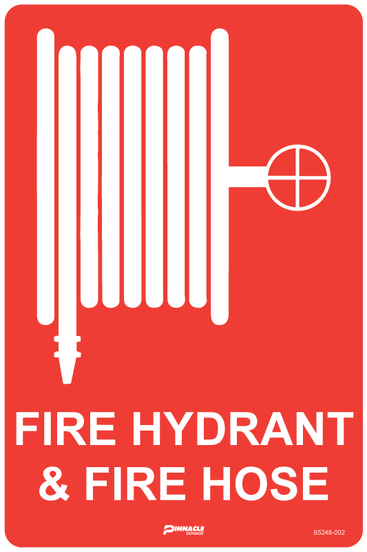 Max Global Products S5248 Fire Hydrant & Fire Hose (With Picto) Sign