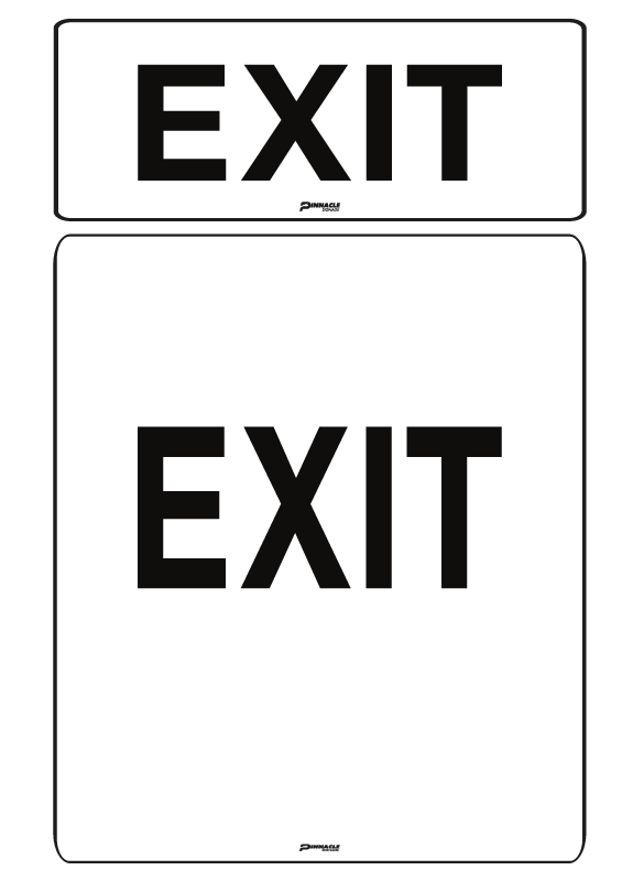Max Global Products S8718 Exit, Black on White Sign
