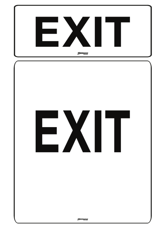 Max Global Products S8718 Exit, Black on White Sign