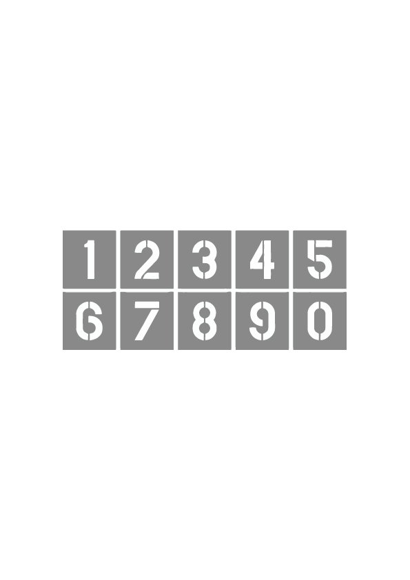 Max Global Products STEN1123 Stencil Pack, Numbers 0-9 Sign