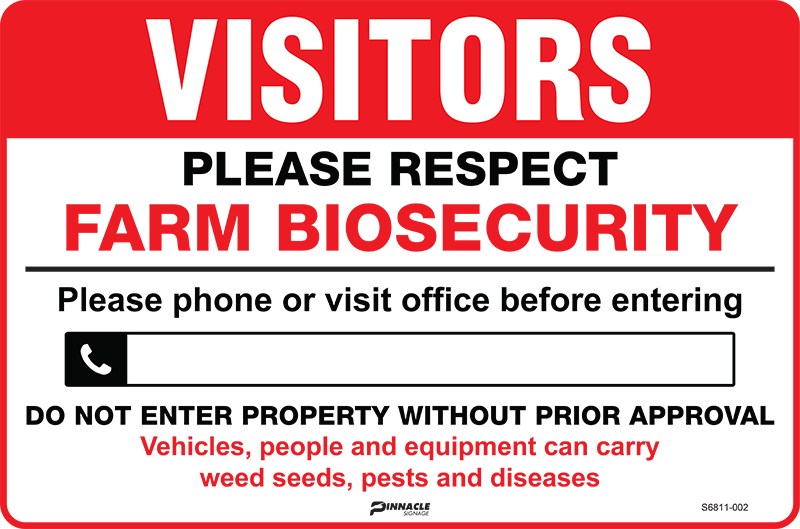 Max Global Products S6811 Farm Biosecurity Sign (Not Compliant In NSW)