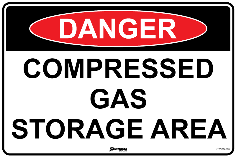 Max Global Products S2188 Danger Compressed Gas Storage Area Sign