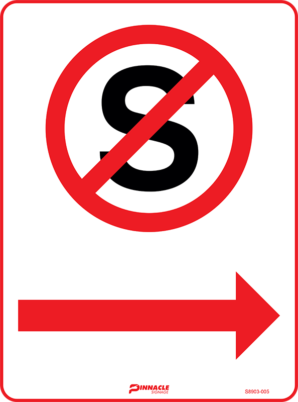 Max Global Products S8903 No Stopping Symbol, Right Arrow Sign