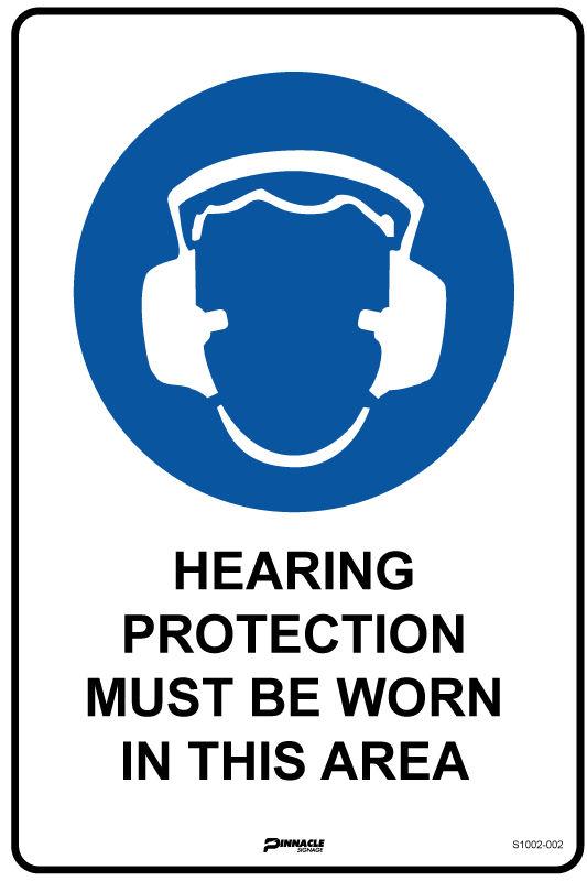 Max Global Products S1002 Hearing Protection Must Be Worn In This Area Sign