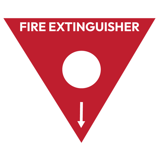 Max Global Products S5257 Fire Extinguisher Marker, AB(E) Powder (White Circle), Triangle