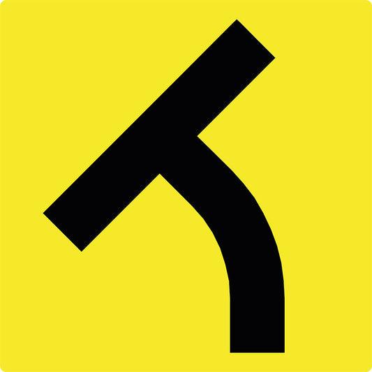 Max Global Products MM579 T Intersection On Left Curve (Symbolic), Multi Message Sign
