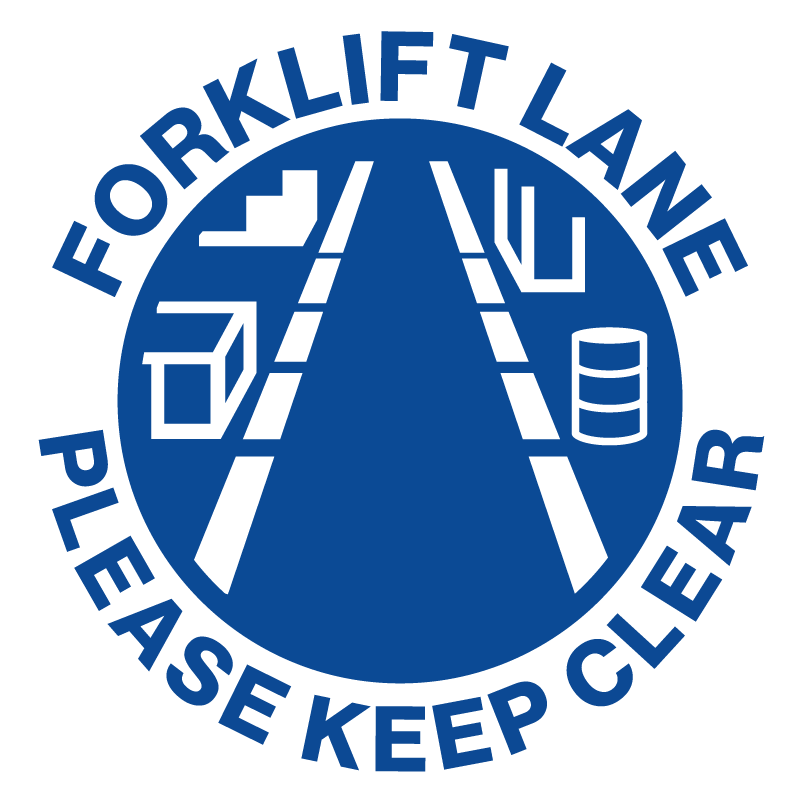 Max Global Products F1121-046 Floor Graphics, , Anti-Slip, Forklift Lane Please Keep Clear, Round Sign