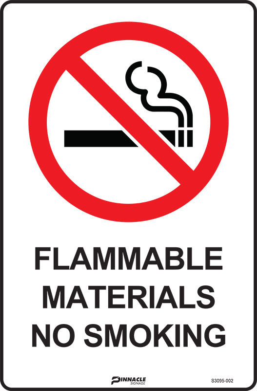 Max Global Products S3095 Flammable Materials No Smoking Sign