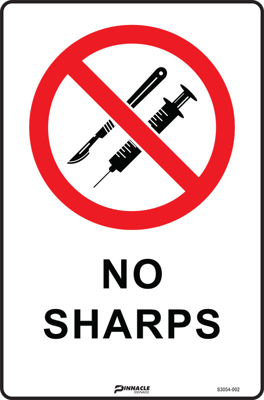 Max Global Products S3054 No Sharps (Two Pictos) Sign