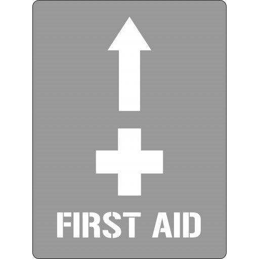 Max Global Products STEN1112 Stencil, First Aid (With Cross Picto & Arrow Up) Sign