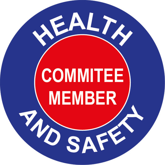 Max Global Products S9115 Health & Safety Committee Member, Round Hardhat Stickers, Pack/12 Sign