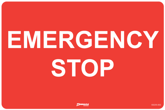 Max Global Products S5235 Emergency Stop (No Picto) Sign