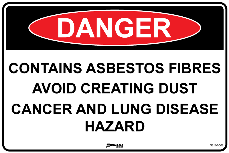 Max Global Products S2176 Danger Contains Asbestos Fibres Avoid Creating Dust... Sign