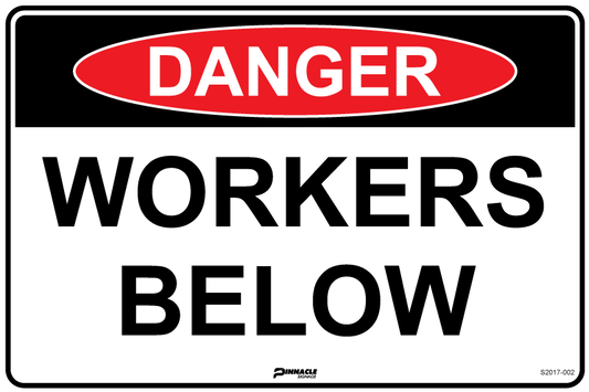 Max Global Products S2017 Danger Workers Below Sign