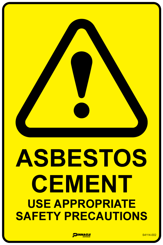 Max Global Products S4114 Asbestos Cement Use Appropriate Safety Precautions Sign