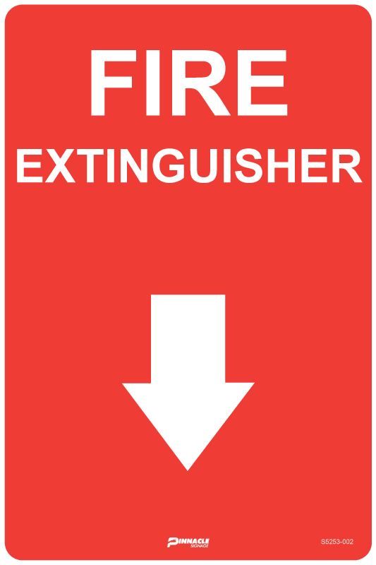 Max Global Products S5253 Fire Extinguisher (Arrow Down) Sign