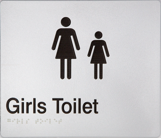 Max Global Products BS035 Sign, Girls Toilet, , Blue/White PVC
