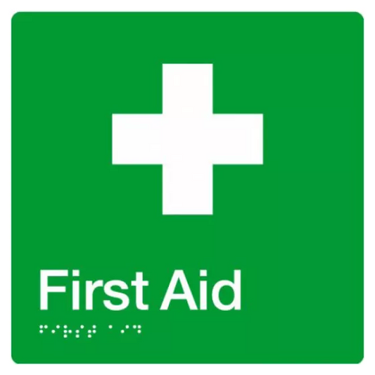 Max Global Products BS058 Sign, First Aid, , Green/White PVC