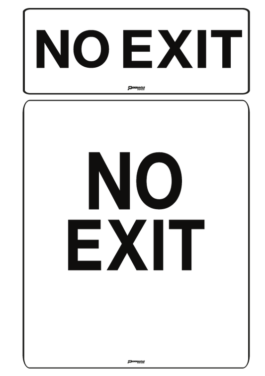 Max Global Products S8719 No Exit, Black on White Sign