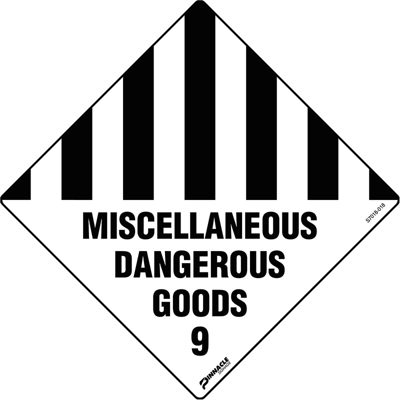 Max Global Products S7018 Miscellaneous Dangerous Goods 9 Sign