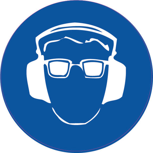 Max Global Products S1065 Hearing and Eye Protection Pictogram, Disc Sign
