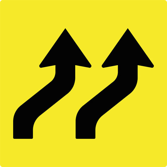 Max Global Products MM575 Twin Lane Reverse Right Curve (Symbolic), Multi Message Sign