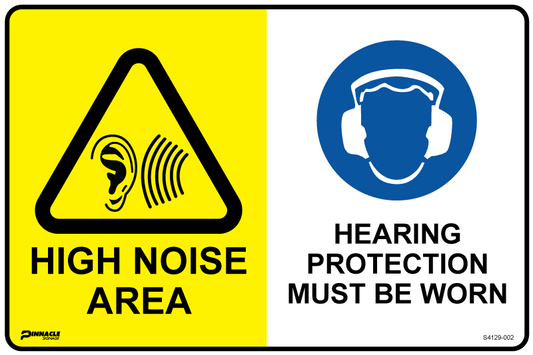 Max Global Products S4129 Multi Sign - High Noise Area/Hearing Protection Must Be Worn