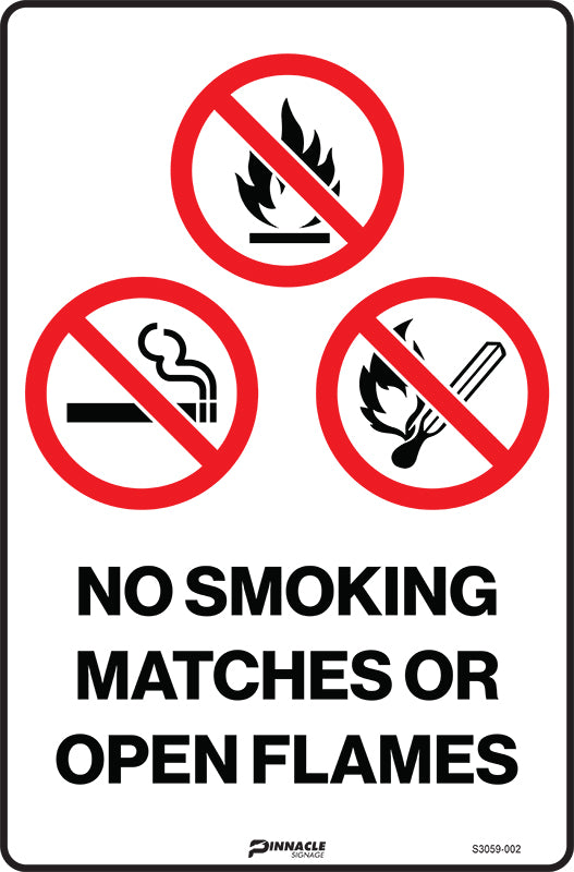 Max Global Products S3059 No Smoking Matches Or Open Flames Sign
