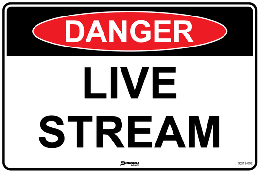 Max Global Products S2119 Danger Live Stream Sign