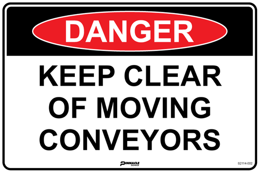 Max Global Products S2114 Danger Keep Clear Of Moving Conveyors Sign