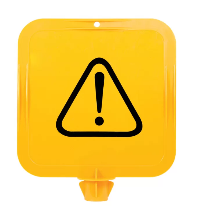 Max Global Products CS1004 Yellow Lock In Sign Frame, Warning Triangle & Exclamation Mark