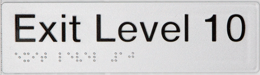 Max Global Products BS082 Sign, Exit Level 10, , Silver/Black PVC