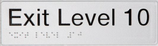 Max Global Products BS082 Sign, Exit Level 10, , Silver/Black PVC