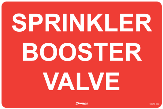 Max Global Products S5213 Sprinkler Booster Valve Sign