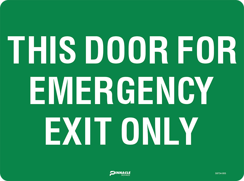 Max Global Products S8734 This Door For Emergency Exit Only Sign