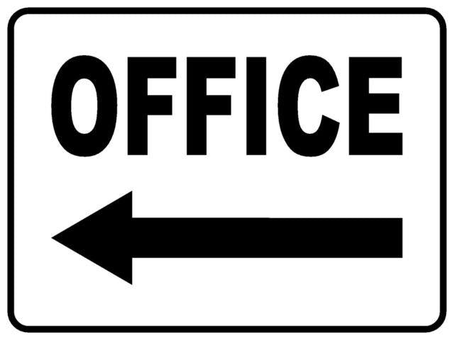Max Global Products S6392 Office (Left Arrow) Sign