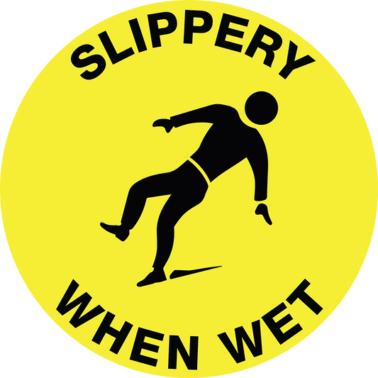 Max Global Products F1161-046 Floor Graphics, , Anti-Slip, Slippery When Wet, Round Sign