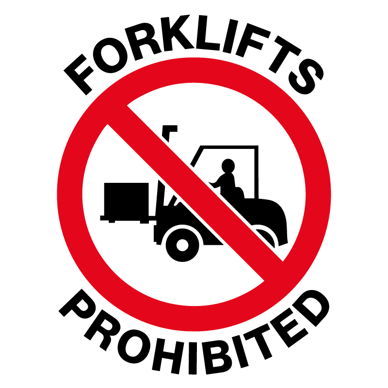 Max Global Products F1051-046 Floor Graphics, , Anti-Slip, Forklifts Prohibited, Round Sign