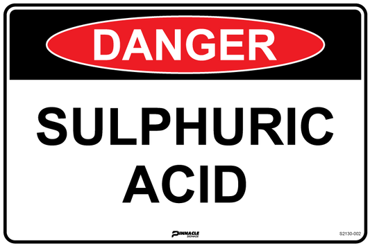 Max Global Products S2130 Danger Sulphuric Acid Sign