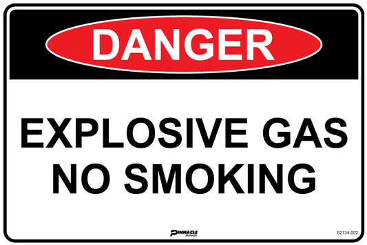 Max Global Products S2134 Danger Explosive Gas No Smoking Sign