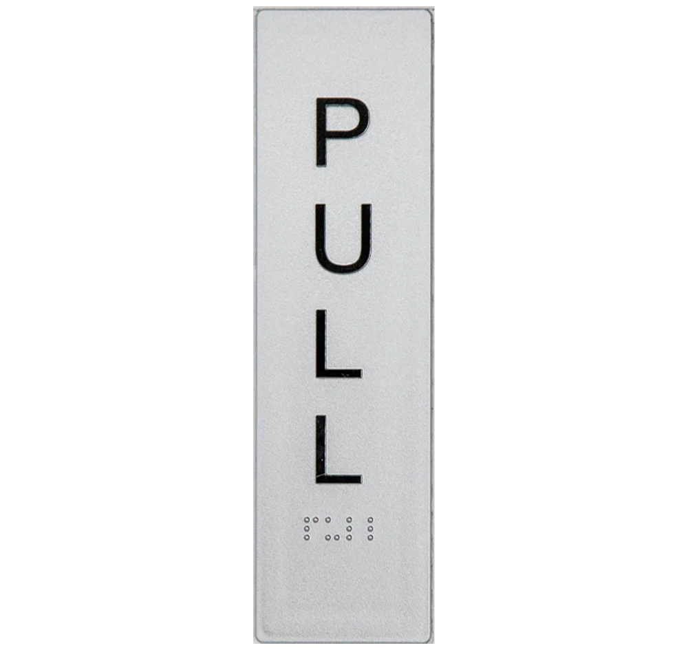 Max Global Products BS087 Sign, Pull (Horizontal), , Silver/Black PVC