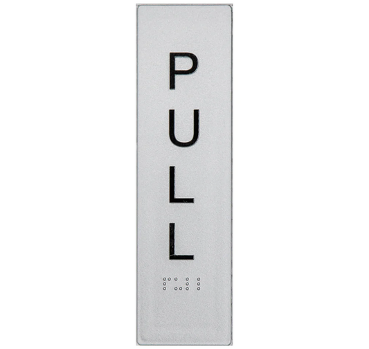 Max Global Products BS087 Sign, Pull (Horizontal), , Silver/Black PVC