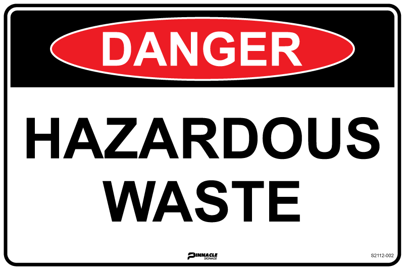 Max Global Products S2112 Danger Hazardous Waste Sign