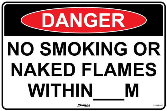 Max Global Products S2094 Danger No Smoking Or Naked Flames Within... M Sign