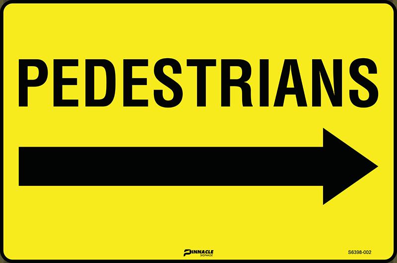 Max Global Products S6398 Pedestrians (Arrow Right) Sign
