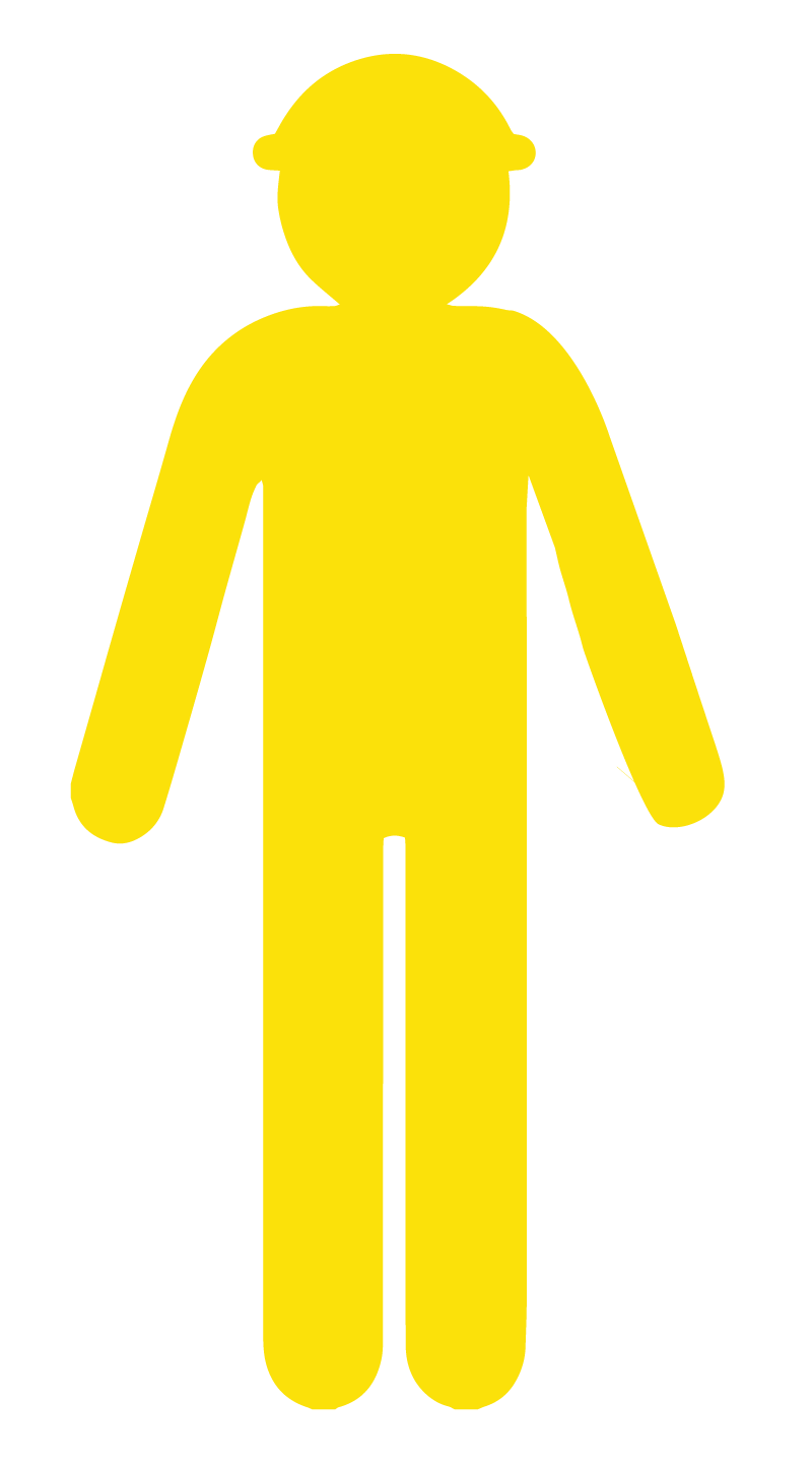 Max Global Products S4136 Yellow Cut Out Worker, Arms Down Sign