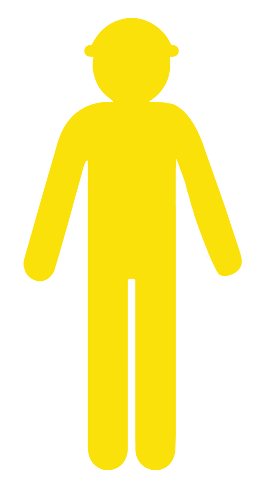 Max Global Products S4136 Yellow Cut Out Worker, Arms Down Sign