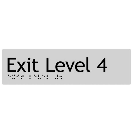 Max Global Products BS076 Sign, Exit Level 4, , Silver/Black PVC