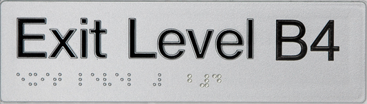 Max Global Products BS070 Sign, Exit Level Basement 3, , Silver/Black PVC